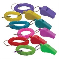 Assorted Color Coil Whistle Key Chain