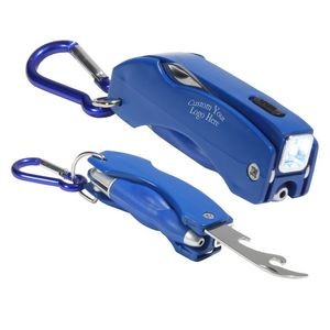 Mini 5-In-1 Multi-Function Tool Opener keychain Loading Promotional LED Light Pen with Carabiner