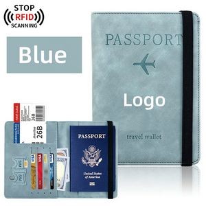 PU Leather Travel Passport Wallet Holder RFID Blocking ID Card Case Cover with SIM Cards