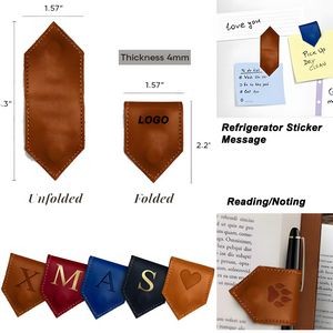4 1/3" Multi Functional Non Slip Waterproof Leather Magnetic Bookmark