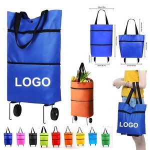 2-in-1 Collapsible Oxford Cloth Folding Tote Bag Cart