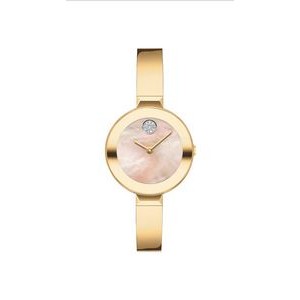Movado Bold Ladies' Ionic Light Gold Watch w/Yellow Mother Of Pearl Dial