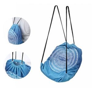 Custom 2-In-1 Convertible Beach Towel Drawstring Bag