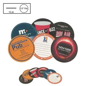 3.5" Circle Light Weight (12 Point) Pulpboard Coaster w/4 Color Process
