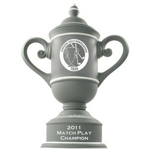 Custom Ceramic Trophy Cup - Grey / Ivory with Handles & Lid