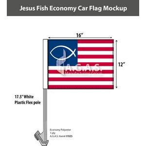 Jesus Fish Car Flags 12x16 inch Economy