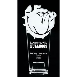 VALUE LINE! Acrylic Engraved Award - 8" Tall - Bulldog