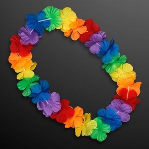 Rainbow Flowers Lei Necklaces (Non-Light Up) - BLANK