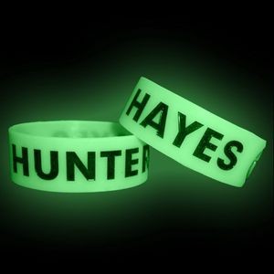 Glow in the Dark Debossed Silicone Wristband