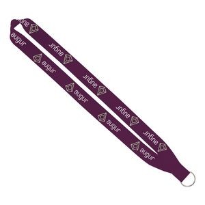 Import Rush 1" Dye-Sublimated Lanyard With Sewn Silver Metal Split-Ring