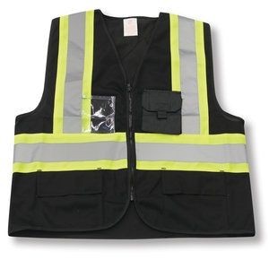 Black Zipper Mesh Safety Vest