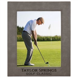 8" x 10" Gray Laserable Leatherette Picture Frame