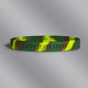 Camo Support Our Troops Stock Silicone Bracelet