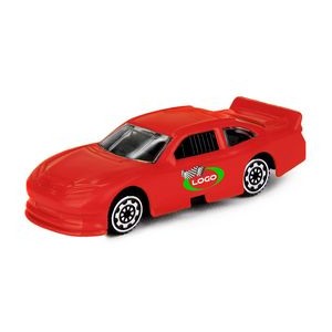 3" 1:64 Scale Nascar® Style Race Car -Red w/ Full Logo ( Both Doors -same art)