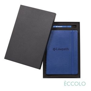 Eccolo® Kabuki Sprial Journal/Austen Pen/Stylus Gift Set - (M) 6"x8" Blue