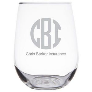 Deep Etched or Laser Engraved Libbey® 221 Customizable 17 oz. Stemless Wine Glass