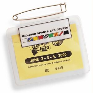 Pit Pass/Credentials Holder w/Heavy Duty Safety Pin (5 5/8"x4 3/8")
