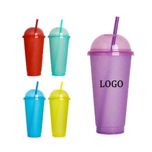 27 Oz. Color Changing Straw Cup w/Dome Lid