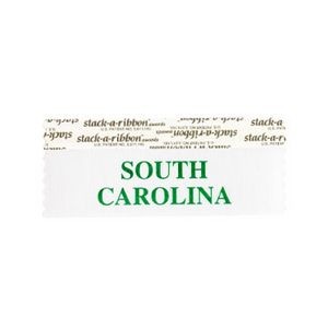 South Carolina Stk A Rbn White Ribbon Green Imprint