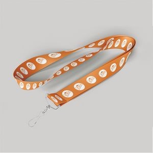 5/8" Light Orange custom lanyard printed with company logo with Jay Hook attachment 0.625"