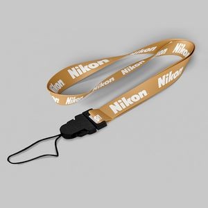 5/8" Dark Yellow custom lanyard printed with company logo with Cellphone Hook attachment 0.625"