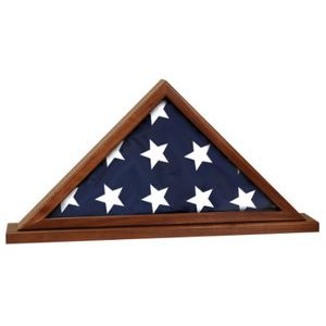 25 1/2" x 12 3/4" Genuine Walnut Flag Display Case with Base Attached