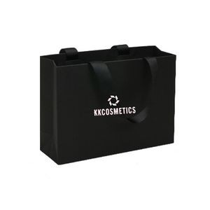 Large Black Cardboard Matte Paper Tote Shopper Bag
