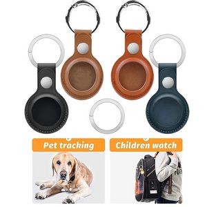 Leather AirTag Keychain Holder - Genuine Leather Protective Case