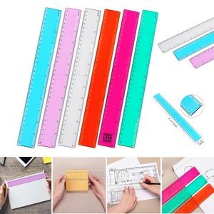 Colorful Plastic Assorted Measuring Tool 12 Inch Straight Ruler