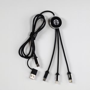 Illum 3-in-1 Light-Up Charging Cable with Dual Type C and Lightning Connector