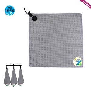 16"x16" 400GSM Magnetic Microfiber Waffle Golf Towel