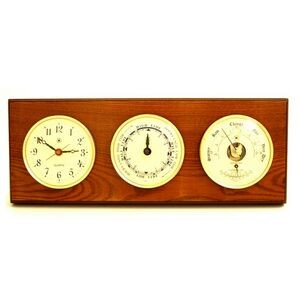Tide & time Clock w/Weather Station - Oak