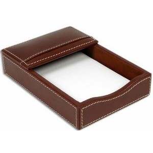 Rustic Brown Leather Memo Holder (4"x6")