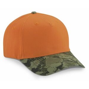 5 Panel Cotton Twill With Bs Camo Visor And Loop Tape Closure