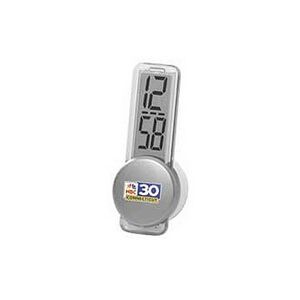 CLEAR LCD Clock w/Suction Cup