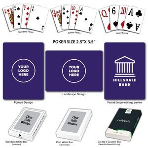 Solid Back Purple Poker Size Playing Cards