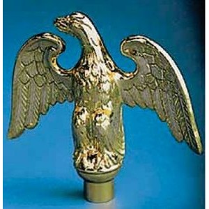 Gold Metal Perched Eagle Pole Ornament (6 3/4"x7")