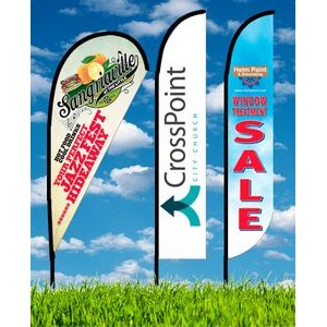 Zoom 4 Feather Flag w/ Stand - 13ft Double Sided Graphic