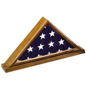 Walnut Flag Case Holds larger 5' x 10' Memorial Casket Flag
