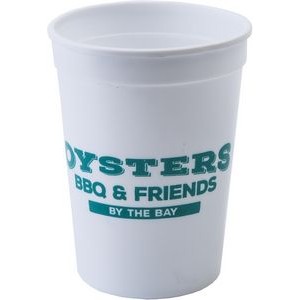 12 oz. Smooth Walled Plastic Stadium Cup with Automated Silkscreen Imprint