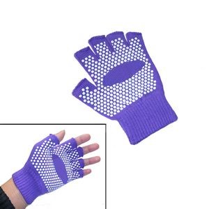 Fingerless non slip yoga glove exercise grip w/ silicone dot