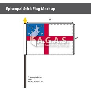 Episcopal Stick Flags 4x6 inch