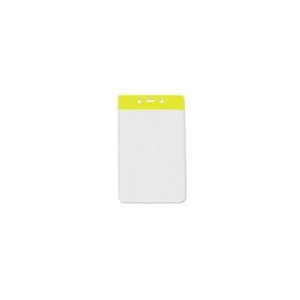 Horizontal Top Load Color Bar Badge Holder - Yellow (3.75"x2.63")