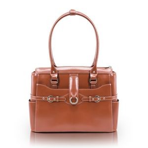 WILLOW SPRINGS | 15" Brown Leather Laptop Briefcase | McKleinUSA