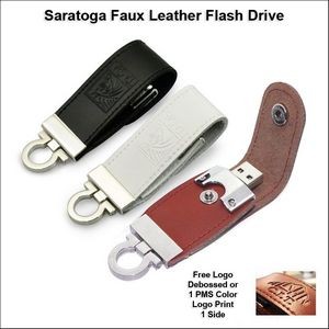 Saratoga Faux Leather Flash Drive - 32 GB Memory