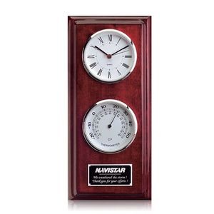Simmons Clock/Thermo - Rosewood/Chrome