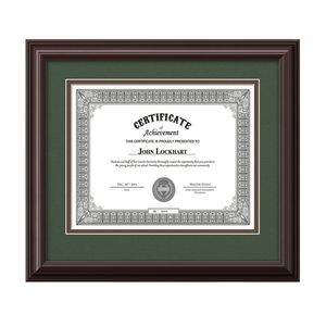 Cottingham Certificate Frame - Mahogany/Forest Green 8½"x11"