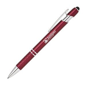 Stylus Pro Series, red stylus pen with chrome trim, diamond cut grip, double ring accent