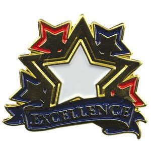 Bright Gold Educational Excellence Lapel Pin (1-1/8")
