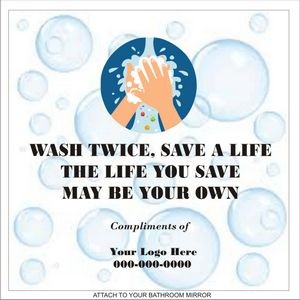 Wash Your Hands Static Cling 4x4 Die Cut Cling